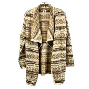 Good Hart Collared Open Front Beige/Cream KnitCardigan Women’s Sz Small Pockets